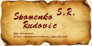 Spomenko Rudović vizit kartica